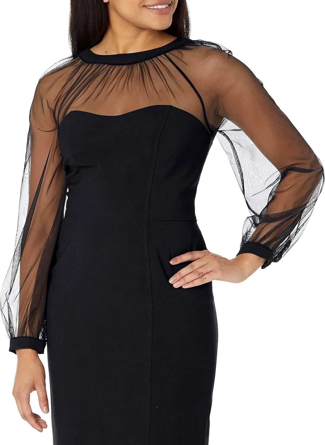 Maggy London Women's Illusion Dress Occasion Event Party Holiday Cocktail Guest of Wedding.