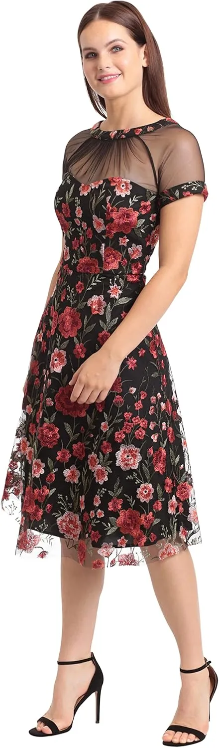 Maggy London Women's Illusion Dress Occasion Event Party Holiday Cocktail Guest of Wedding.