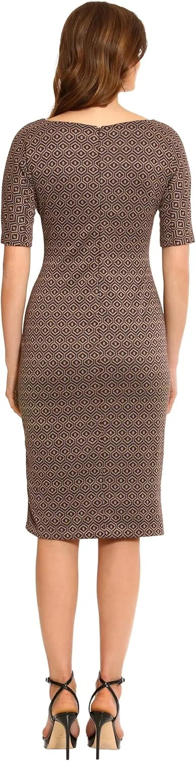 Maggy London Women's Sophisticated Arch Shoulder Sheath Career Workwear Office