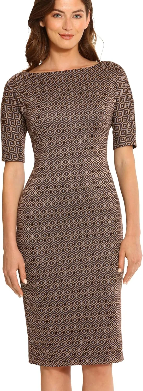 Maggy London Women's Sophisticated Arch Shoulder Sheath Career Workwear Office