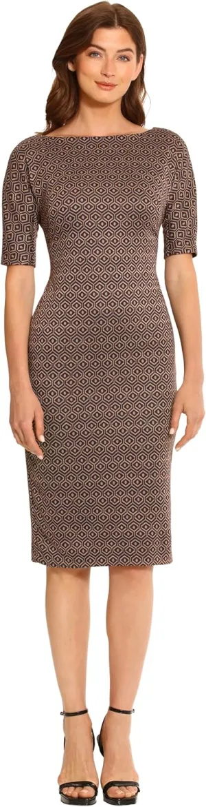 Maggy London Women's Sophisticated Arch Shoulder Sheath Career Workwear Office