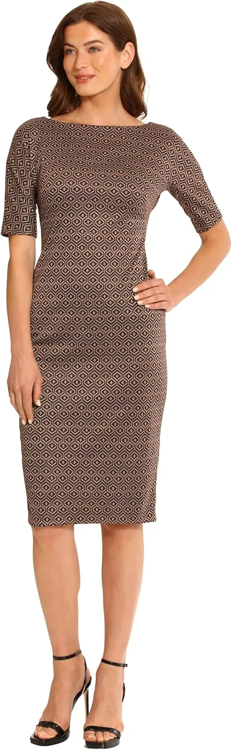 Maggy London Women's Sophisticated Arch Shoulder Sheath Career Workwear Office