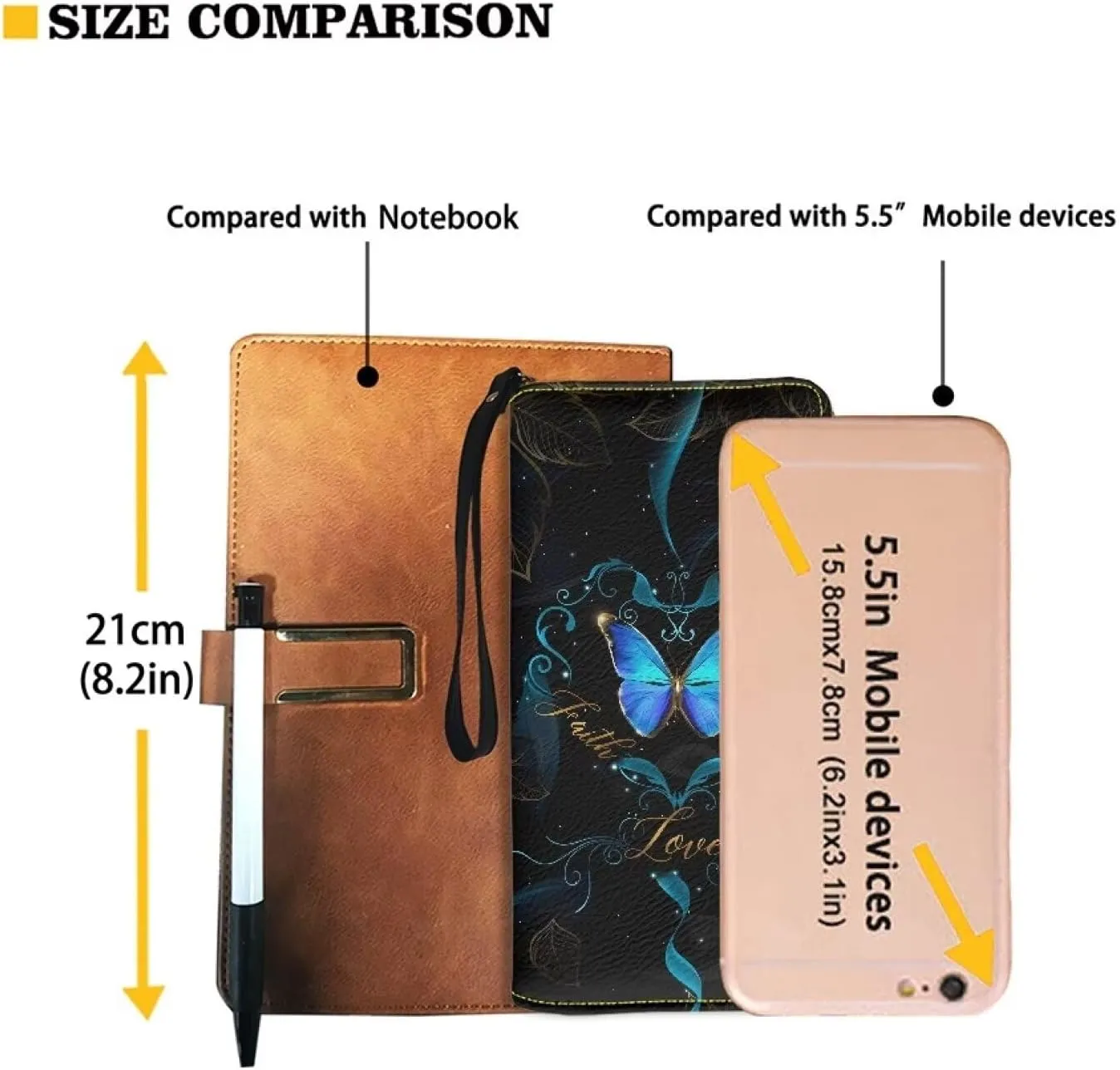 Magic Blue Butterflies Wallet Slim Thin Leather Purse Wallet With Zip Around Clutch Casual Handbag For Phone Key Credit Cards
