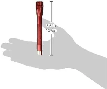 MagLite M3A032Maglite Mini Incandescent 2-Cell AAA Flashlight in Presentation Box, Red