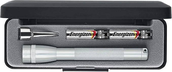 Maglite Mini Incandescent 2-Cell AAA Flashlight in Presentation Box, Silver