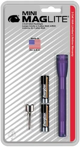 Maglite Mini Incandescent 2-Cell AAA Flashlight, Purple