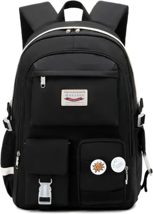Makukke School Backpacks for Teen Girls - Laptop Backpacks 15.6 Inch College Cute Bookbag Anti Theft Women Casual Daypack,Black
