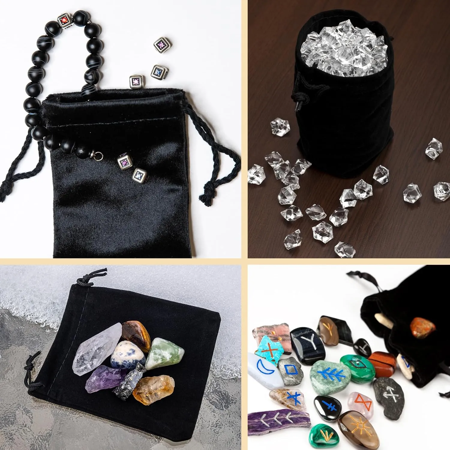 Mandala Crafts 4x10 Black Velvet Drawstring Bags - 50 Long Velvet Drawstring Pouches Bulk for Party and Wedding Favor, Gift Wrapping, and Wine Bottle Packaging