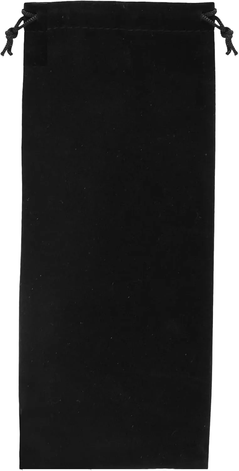 Mandala Crafts 4x10 Black Velvet Drawstring Bags - 50 Long Velvet Drawstring Pouches Bulk for Party and Wedding Favor, Gift Wrapping, and Wine Bottle Packaging