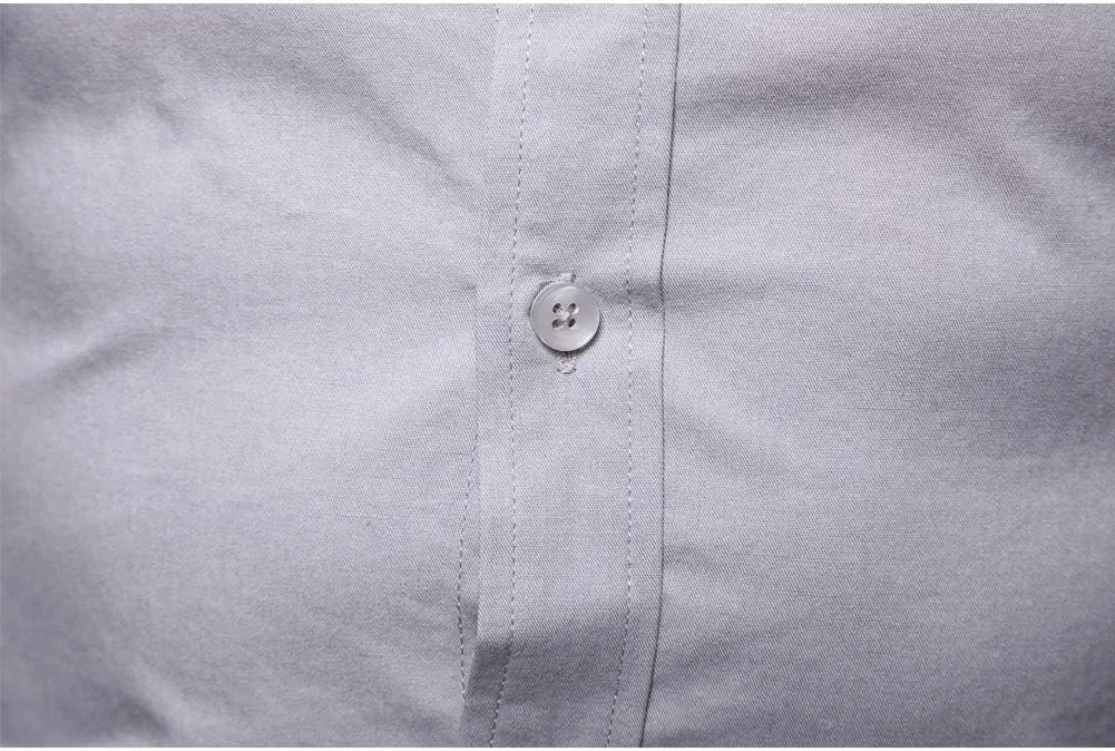 Manwan walk Men's Slim Fit Business Casual Cotton Long Sleeves Solid Button Down Dress Shirts