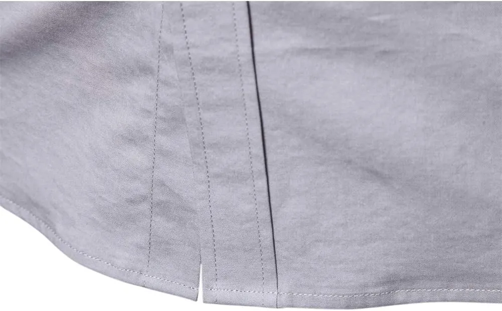 Manwan walk Men's Slim Fit Business Casual Cotton Long Sleeves Solid Button Down Dress Shirts