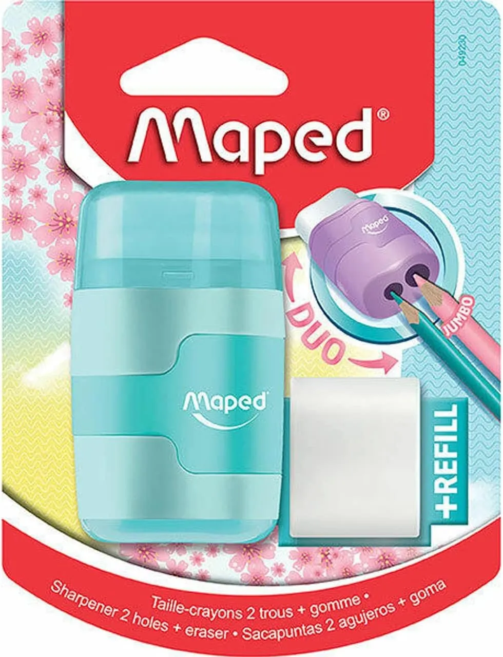 Maped Connect Duo Pastel Pencil Sharpener and Eraser (Assorted Colours), 049230