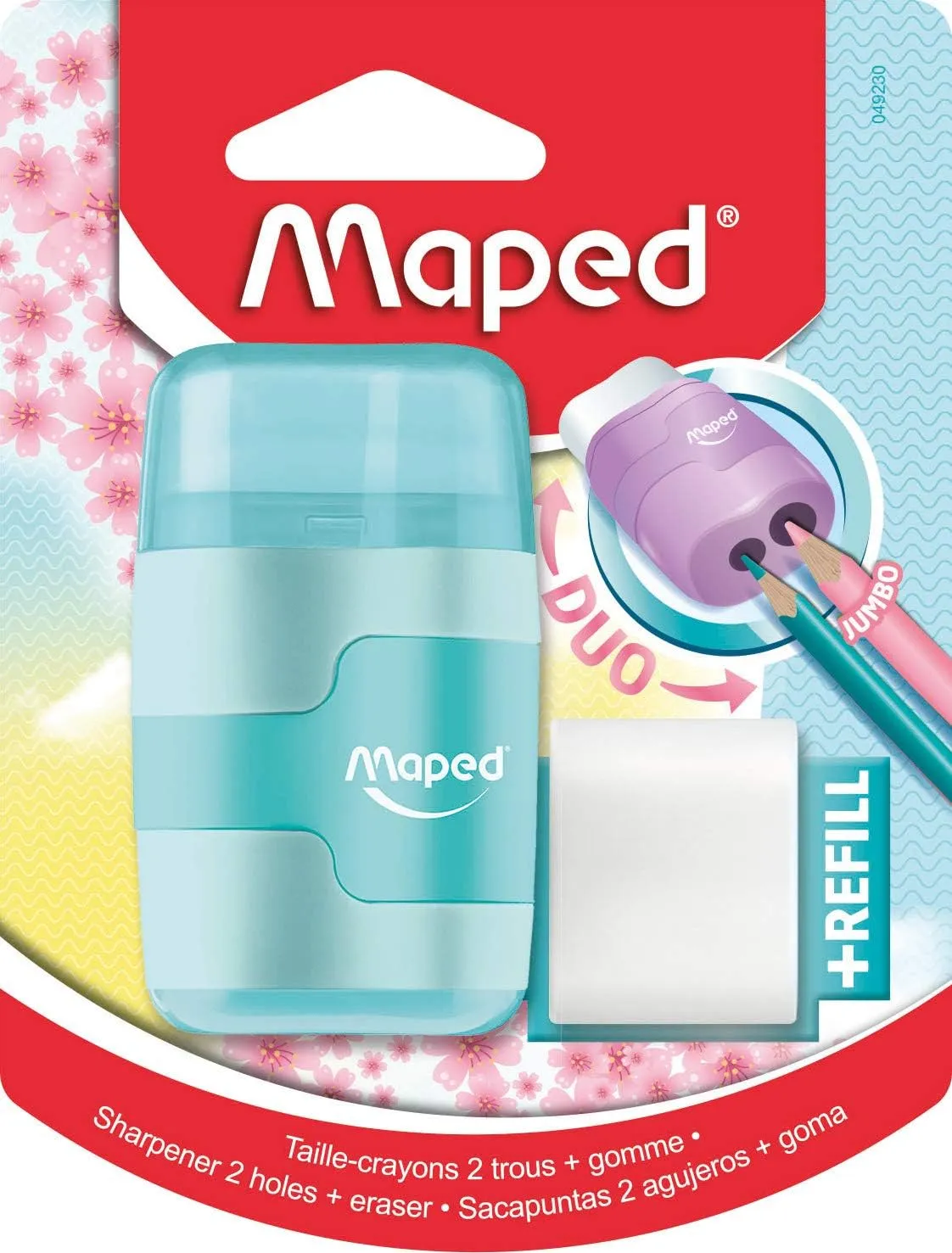 Maped Connect Duo Pastel Pencil Sharpener and Eraser (Assorted Colours), 049230