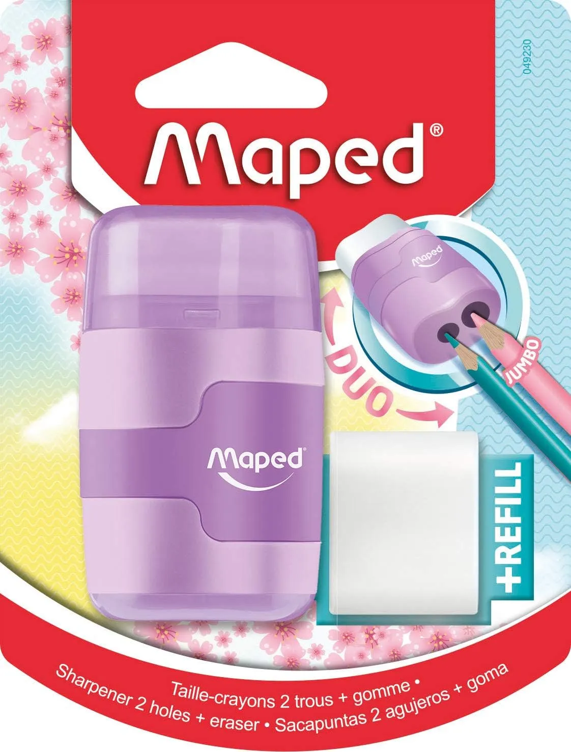 Maped Connect Duo Pastel Pencil Sharpener and Eraser (Assorted Colours), 049230