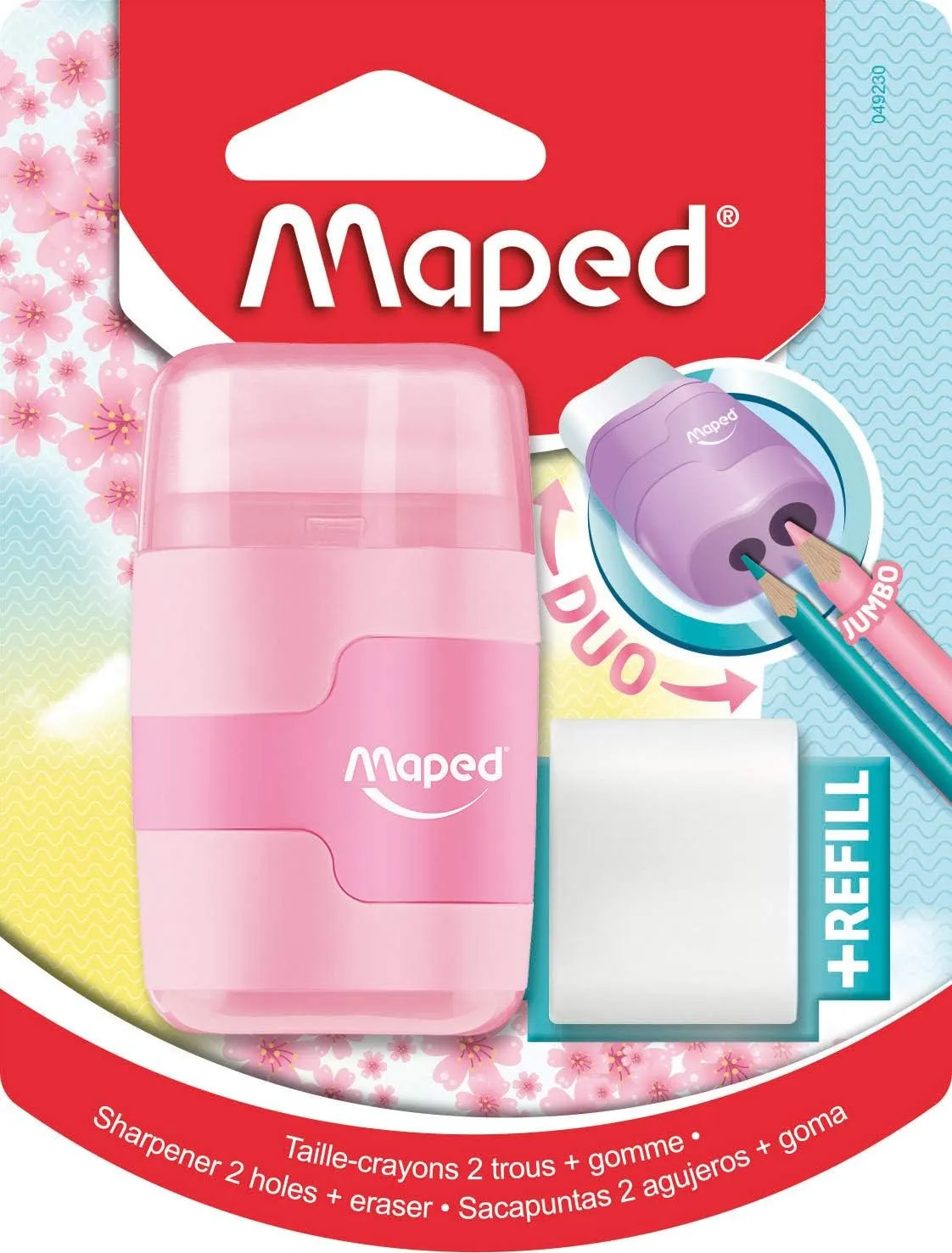 Maped Connect Duo Pastel Pencil Sharpener and Eraser (Assorted Colours), 049230