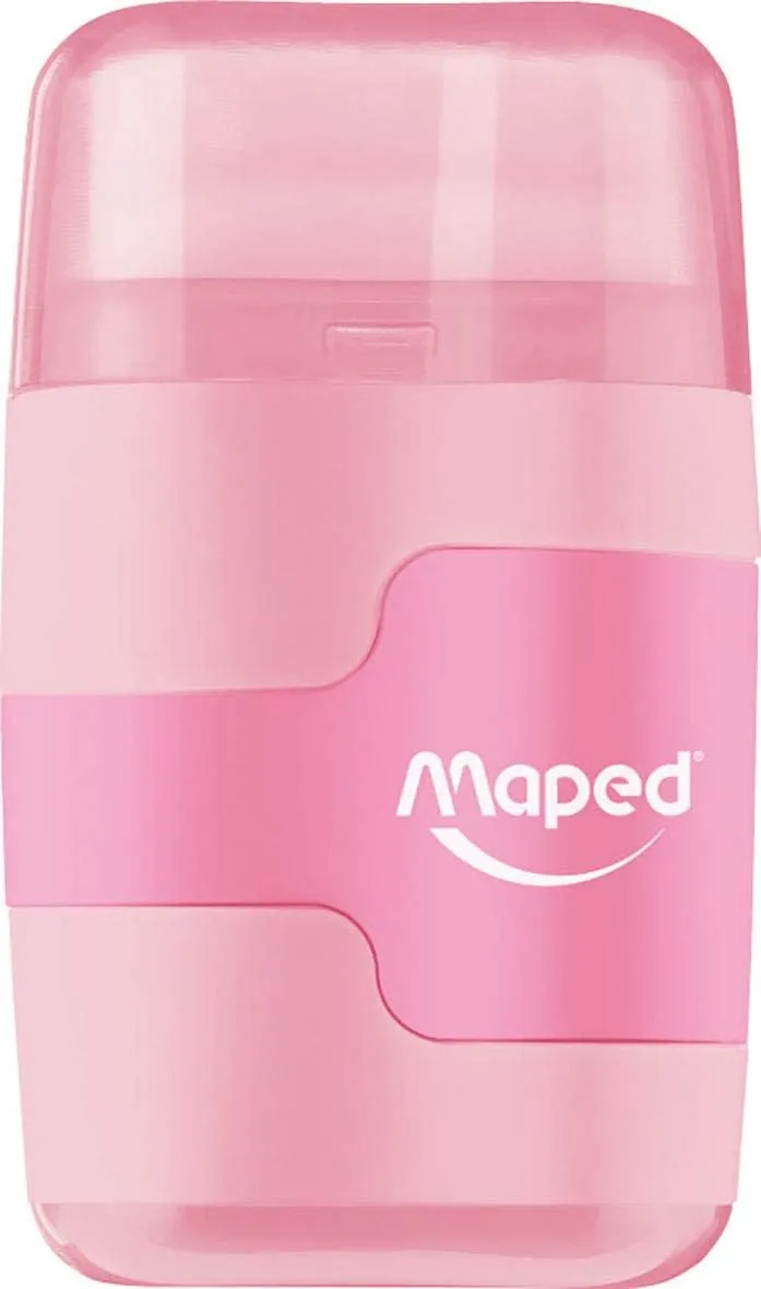 Maped Connect Duo Pastel Pencil Sharpener and Eraser (Assorted Colours), 049230
