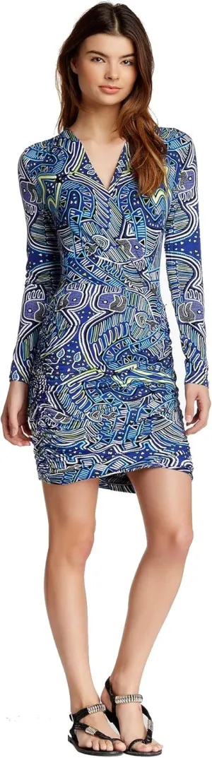 Mara Hoffman Women's Cross Drape Ruched Dress (Mola Blue, Medium)