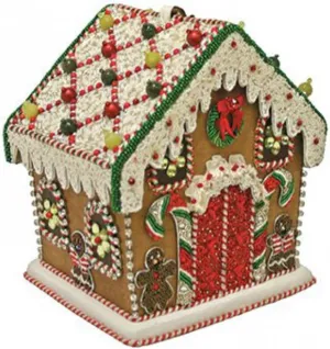 Mary Frances Gingerbread House Beaded Jeweled Christmas Holiday Santa Handbag Purse
