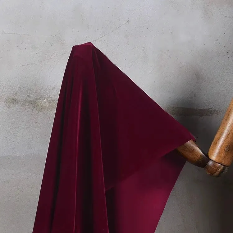 Matte Velvet Fabric By The Yard| Four Way Stretch Velvet| Soft Plain Stretchy Velvet Material| Apparel Upholstery Velvet