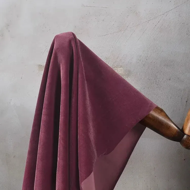Matte Velvet Fabric By The Yard| Four Way Stretch Velvet| Soft Plain Stretchy Velvet Material| Apparel Upholstery Velvet