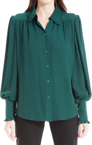 Max Studio Women's Long Sleeve Button Down Shirt