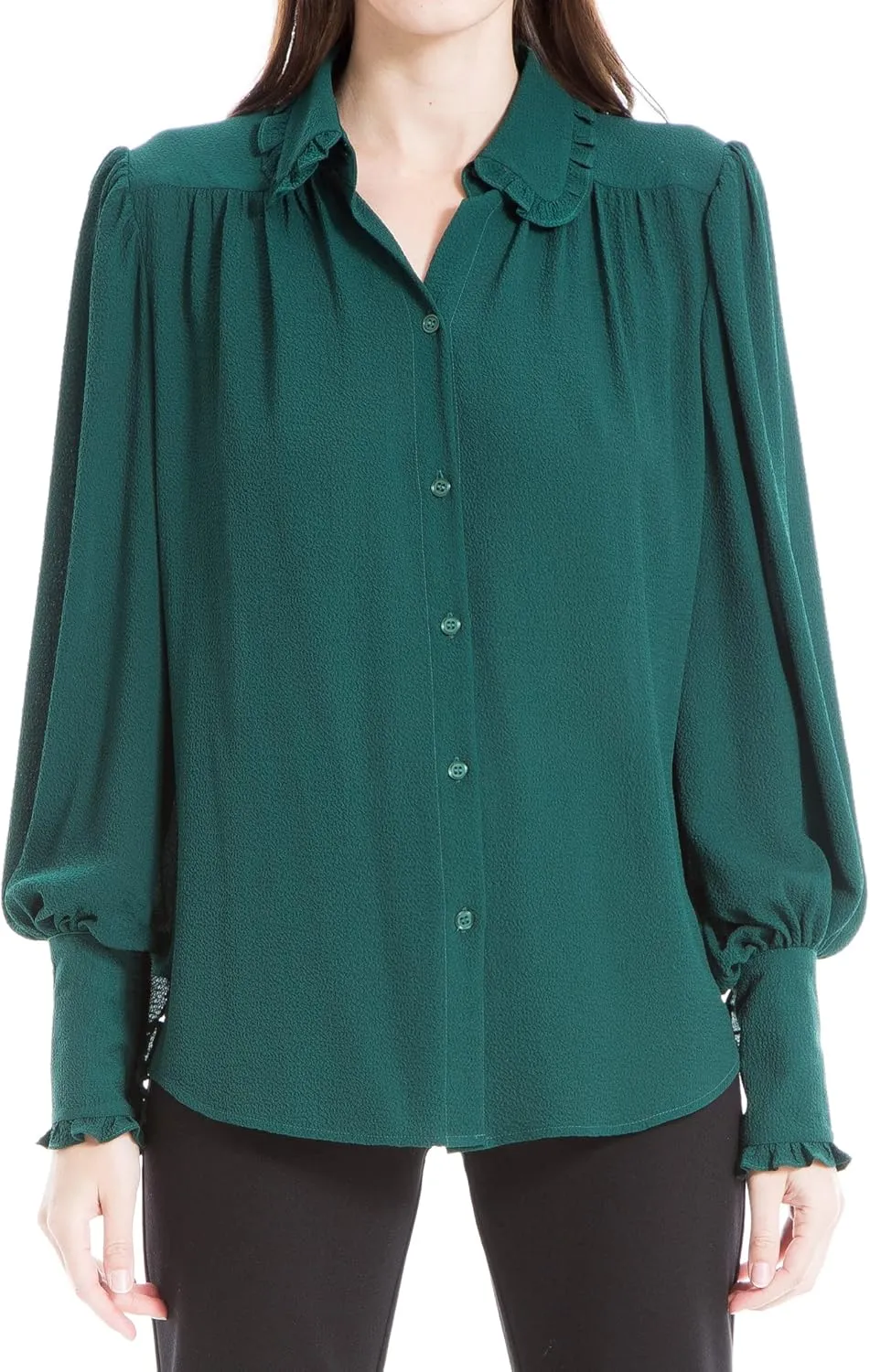 Max Studio Women's Long Sleeve Button Down Shirt