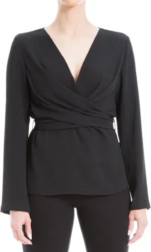 Max Studio Women's Pebbled Satin Cross Body Blouse
