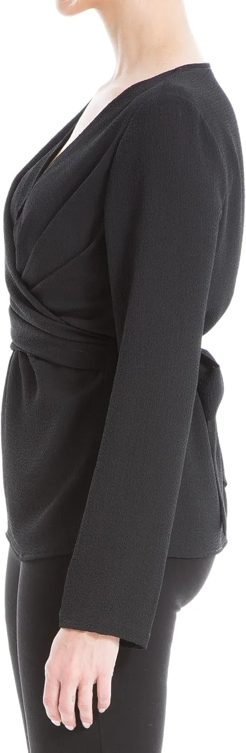 Max Studio Women's Pebbled Satin Cross Body Blouse