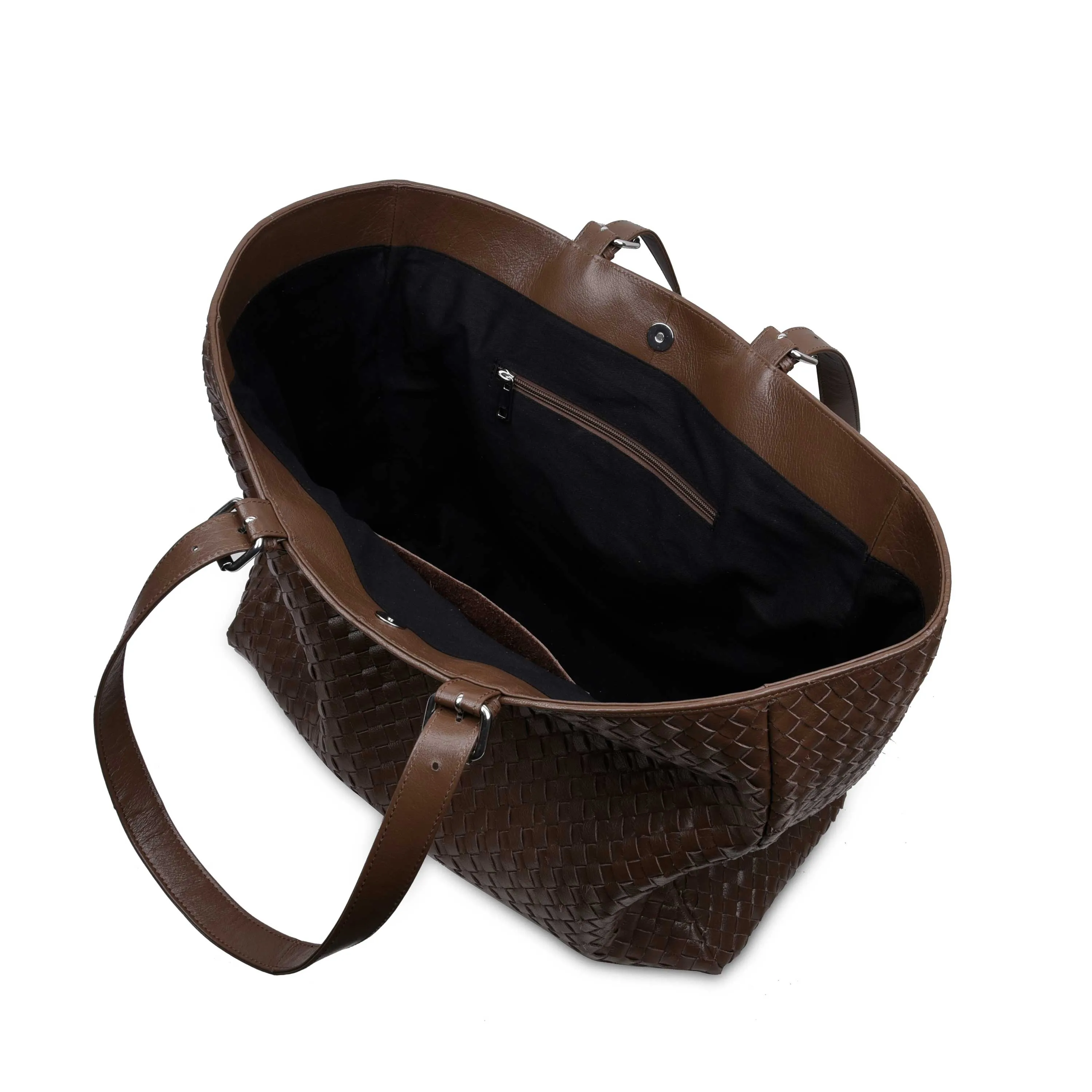 Maxi Shopper Braided Mountain Dark Brown