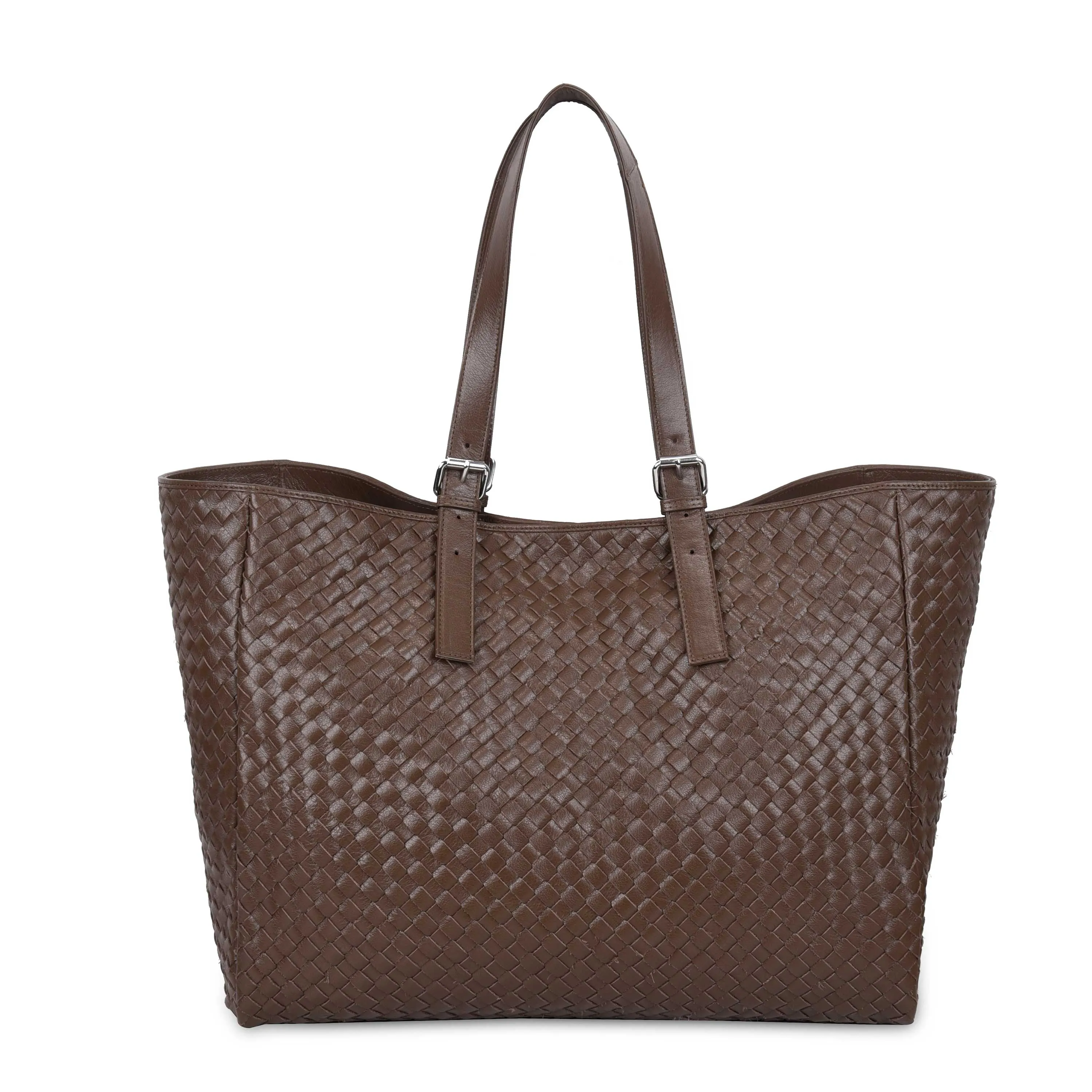 Maxi Shopper Braided Mountain Dark Brown