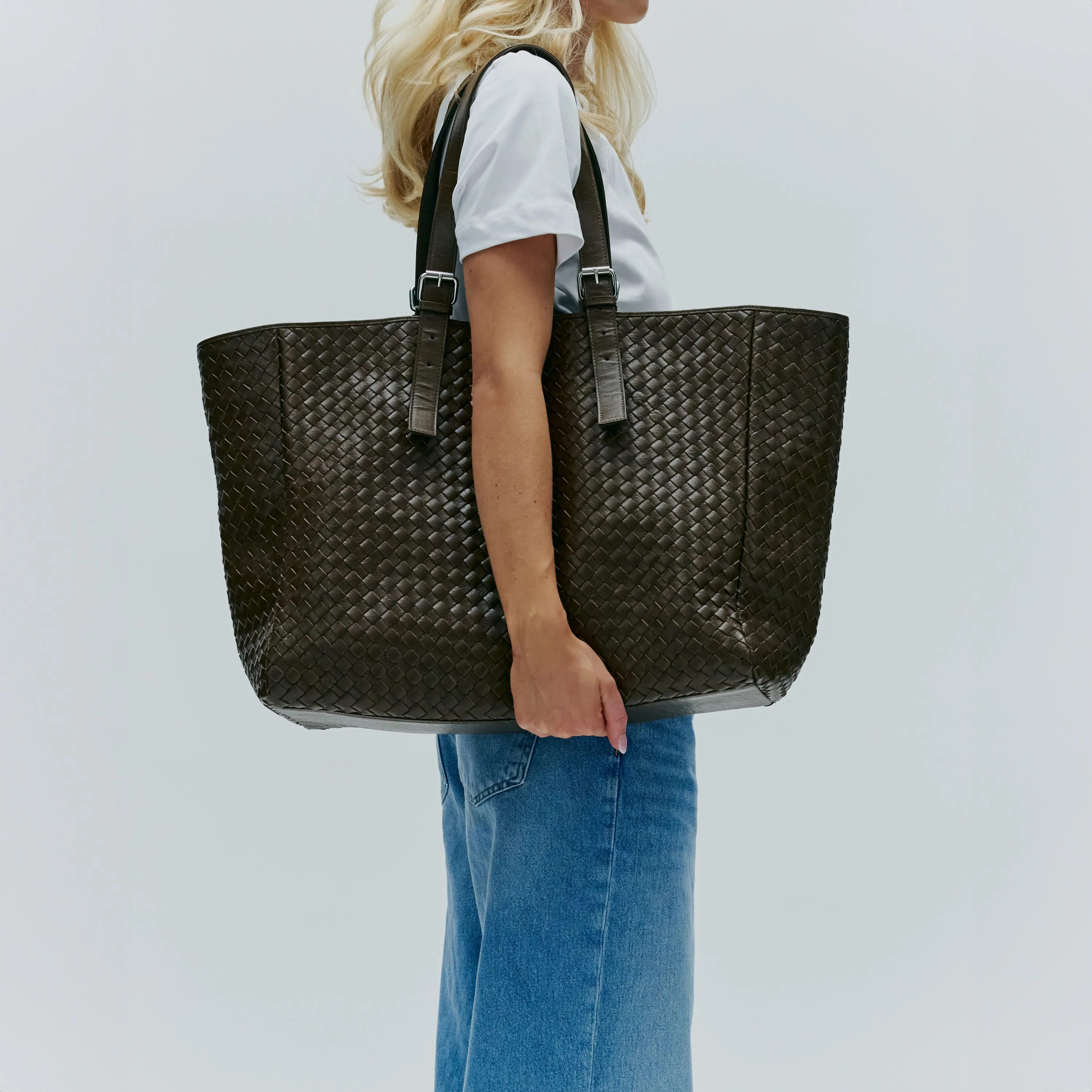 Maxi Shopper Braided Mountain Dark Brown