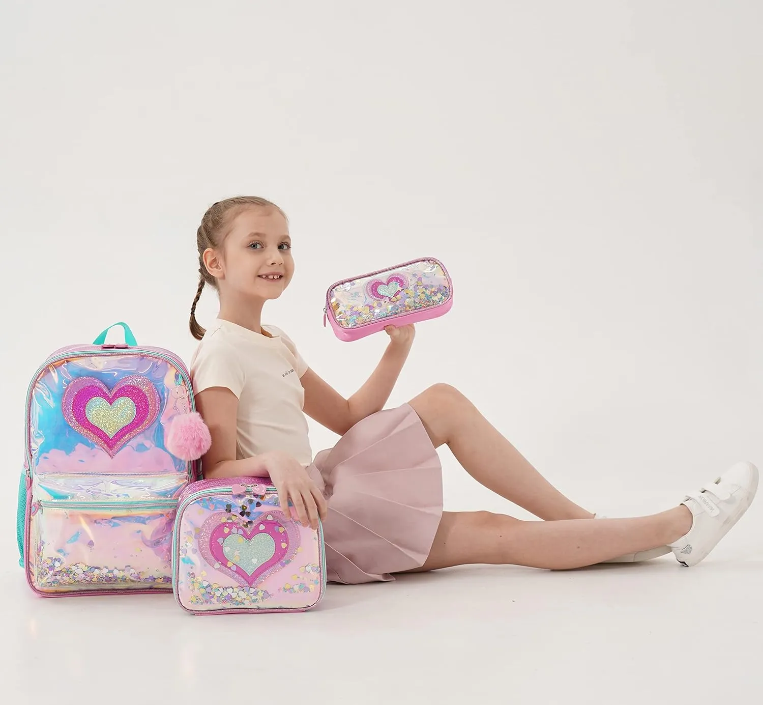 Meetbelify Girls Rolling Backpack Sequin Rolling Backpacks with Wheels for Girls for Elementary School Bag