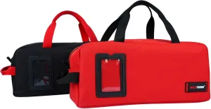 MELOTOUGH Canvas Tool Bags 14 Inch Tool Tote Bag with Zipper Heavy Duty Portable Tool Bag Organizer for Electrician,Technician,Mechanic(Black&Red)