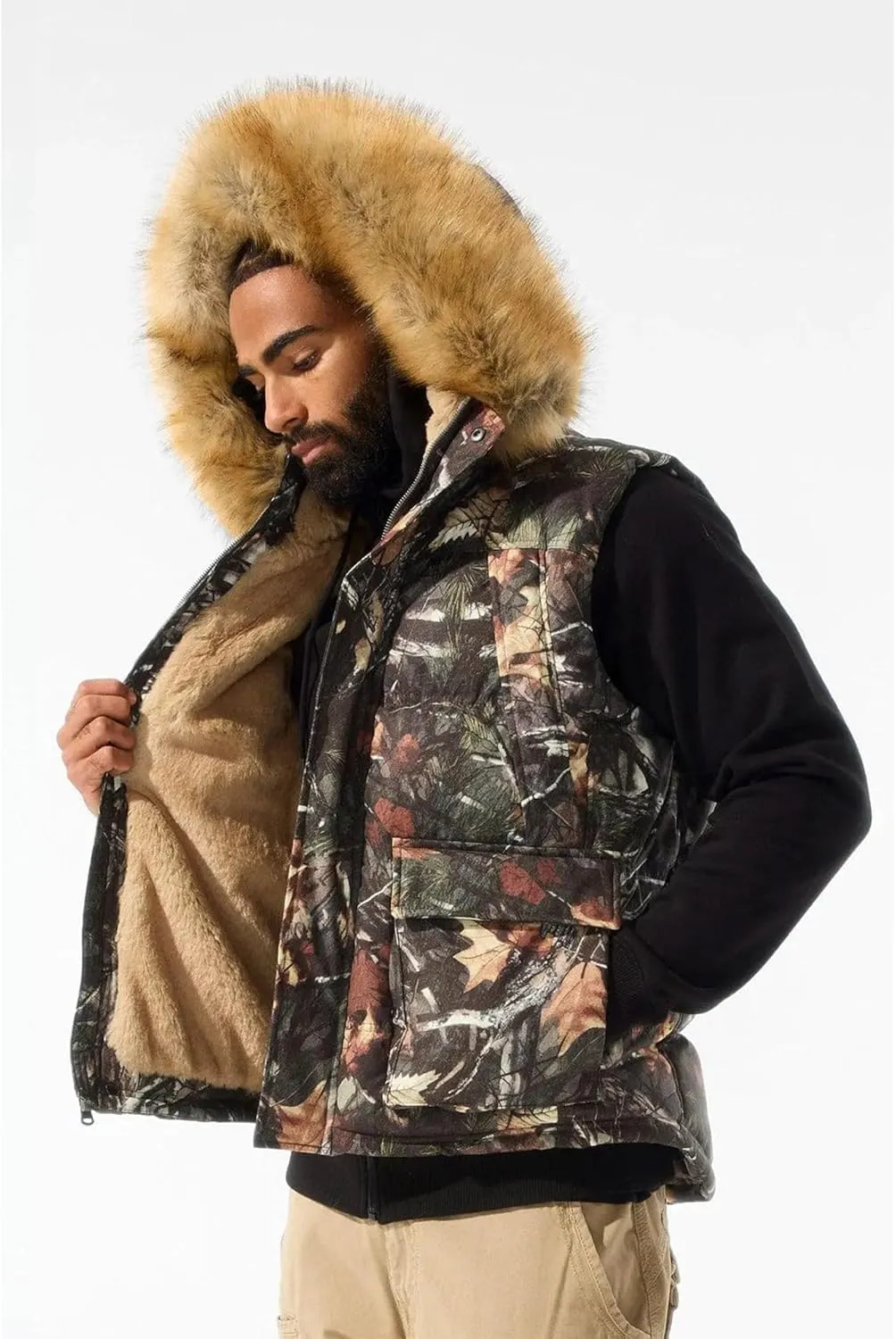 Men Yukon Fur Lined Vest (Real Tree)