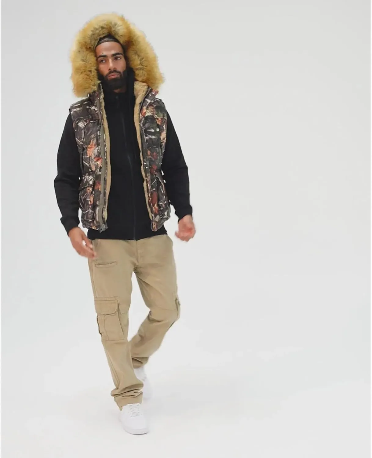 Men Yukon Fur Lined Vest (Real Tree)