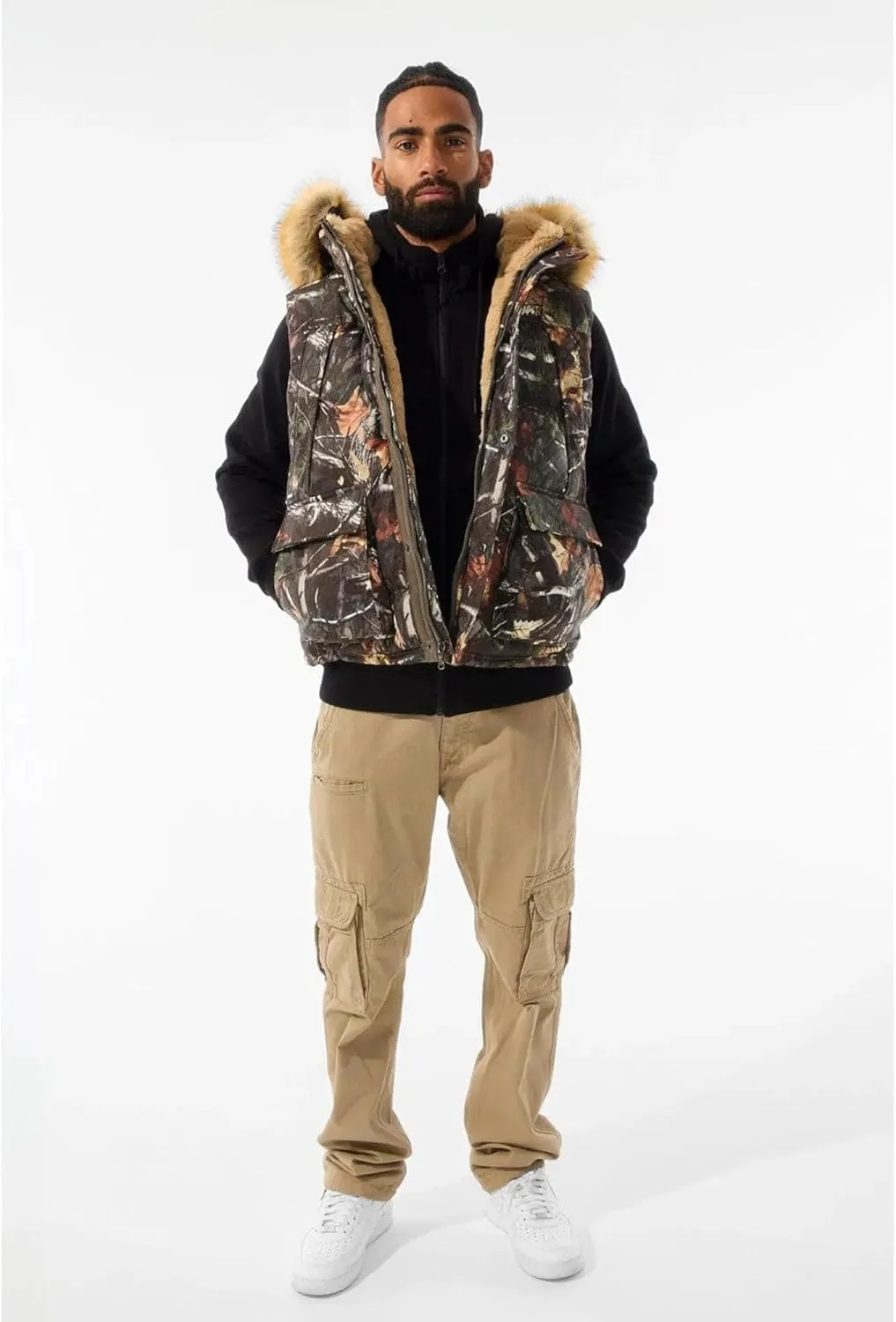 Men Yukon Fur Lined Vest (Real Tree)