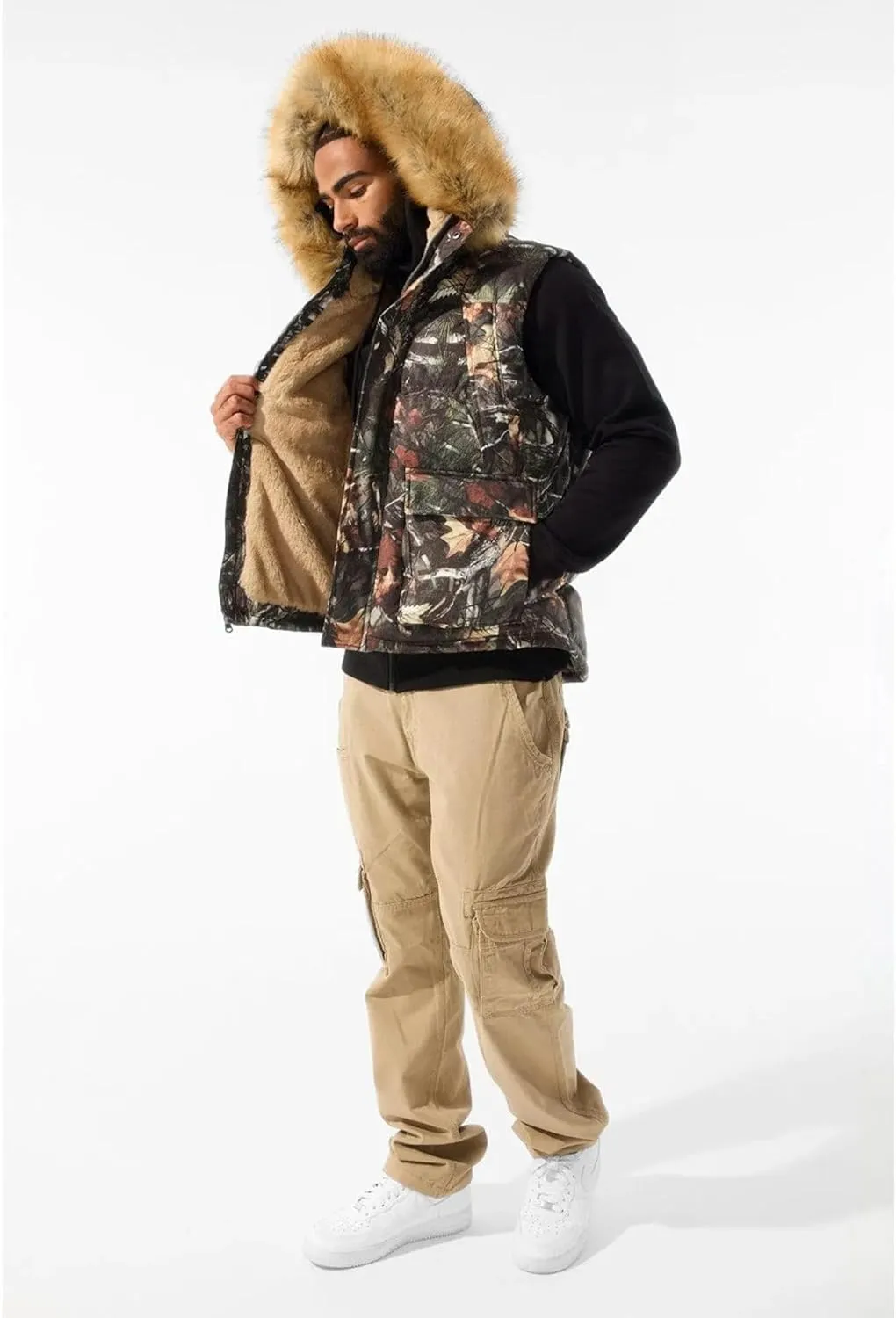 Men Yukon Fur Lined Vest (Real Tree)