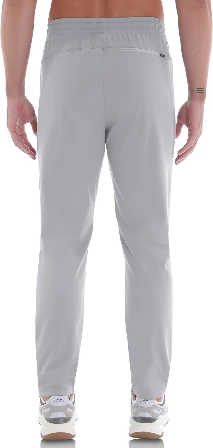 Men's Athletic Joggers Pants Workout Jogging Sweatpants Elastic Waist Tapered Stretch Casual Track Pants Zip Pockets