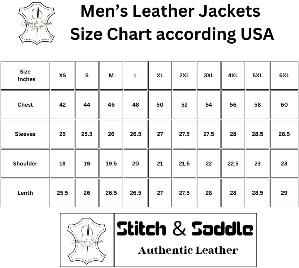 Men's Classic Black and Orange Genuine Leather Biker Motorcycle Rider Jacket