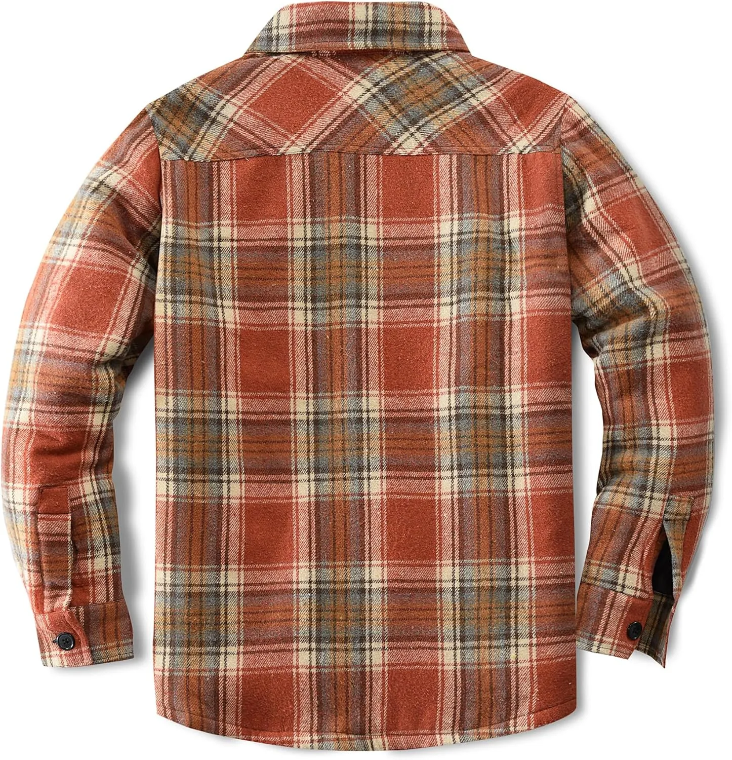 Men's Cotton Flannel Shirt Jacket Fleece Lined Long Sleeve Plaid Shirt for Men