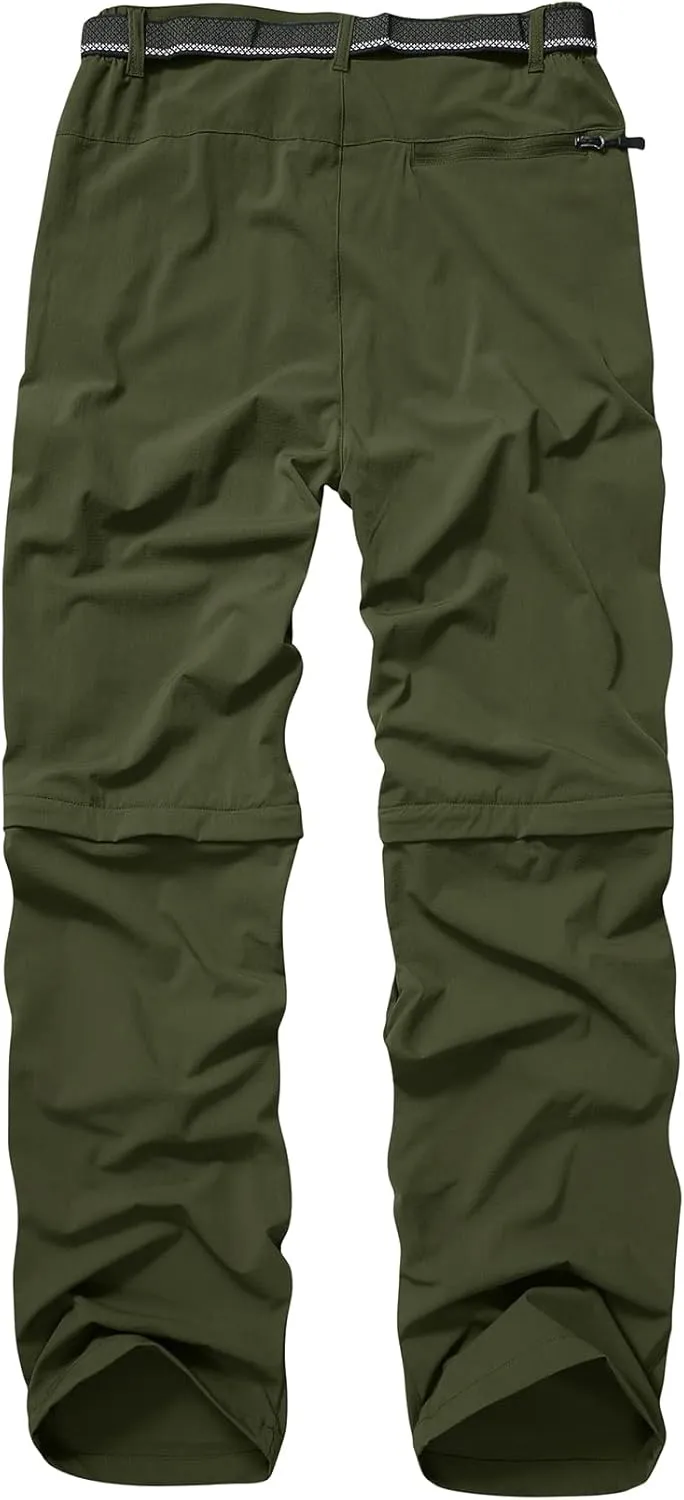 Mens Hiking Pants Convertible Quick Dry Zip Off Fishing Travel Safari Pants