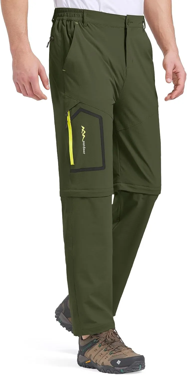 Mens Hiking Pants Convertible Quick Dry Zip Off Fishing Travel Safari Pants