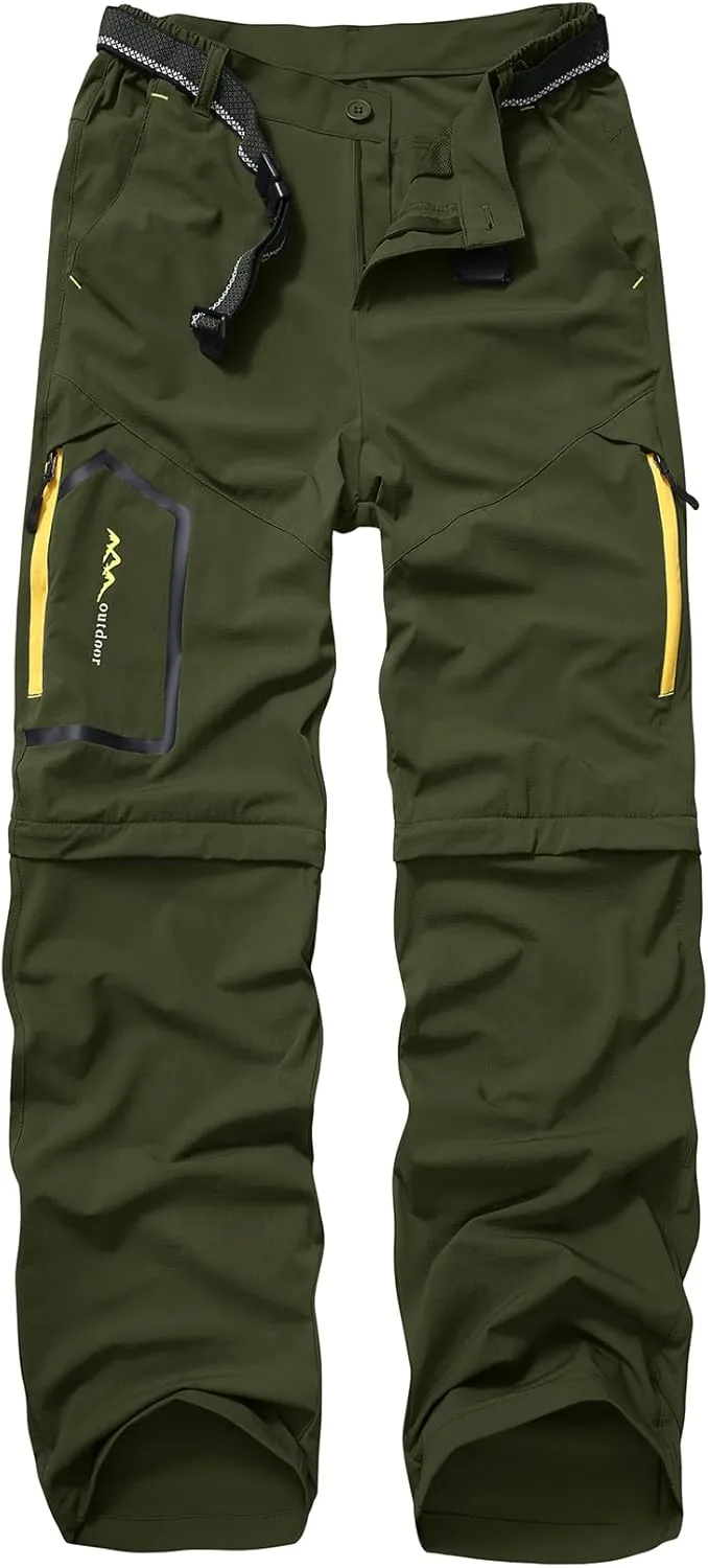 Mens Hiking Pants Convertible Quick Dry Zip Off Fishing Travel Safari Pants