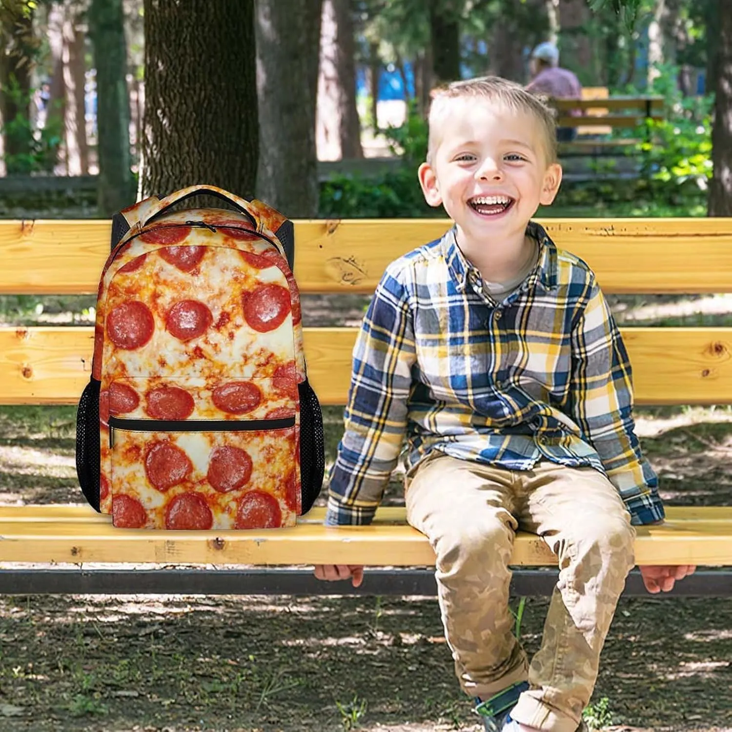 Mercuryelf Kid Backpack for Boys - 17 Inch School Backpack with Large Capacity, Lightweight - Durable Pizza Bookbag for School, Travel and Camp