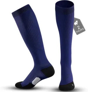Merino Wool Compression Socks for Women Men 2 Pairs 20-30mmhg Wide Calf Plus Size Cushion Arch Support Nurse Pregnant