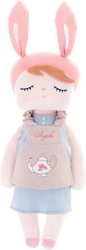 Metoo HYL World Stuffed Bunny Toys Plush Animal Rabbit 13 Inch Angela Sleeping Doll for Baby Kids(Teapot)