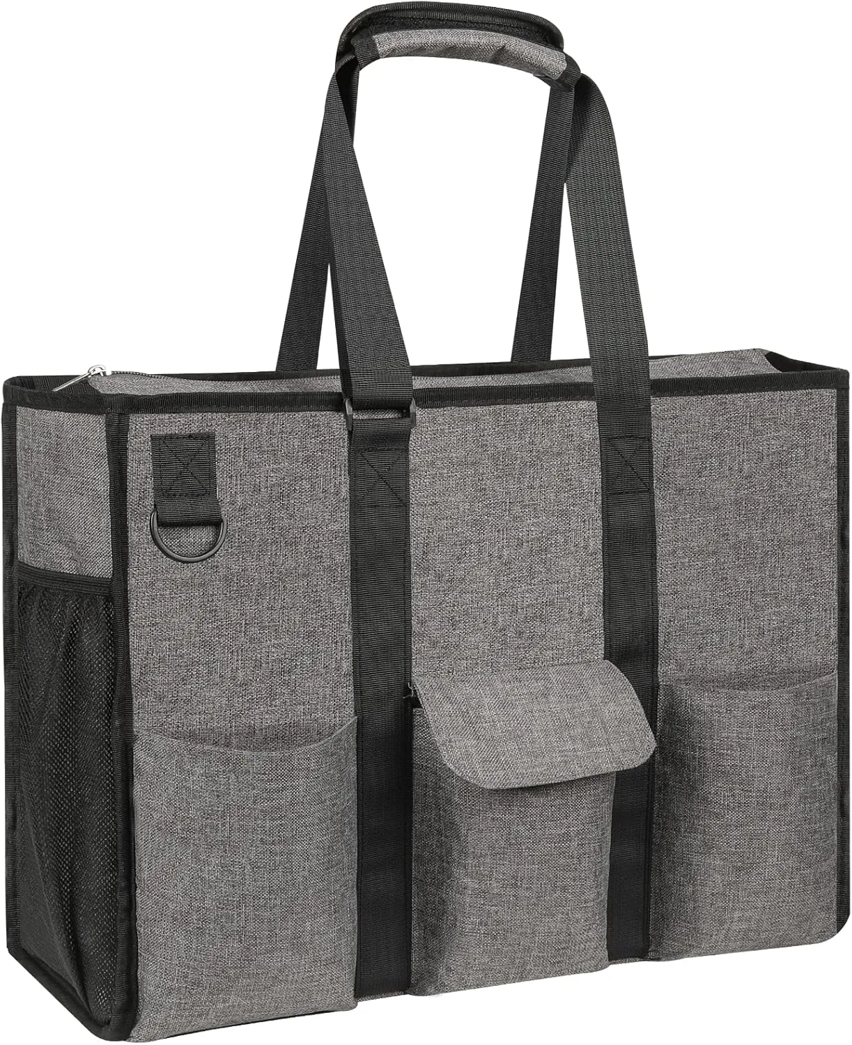 MHOMER Large Utility Tote Bag for Women, Zip-Top Teachers Tote Bag with 12 Pockets, Waterproof Nurse Bag for Working Women