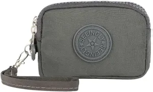Mini Cash Wallet Triple Capacity Change Pouch Little Travel Wallet Triple Zip Around Wallet (Grey)