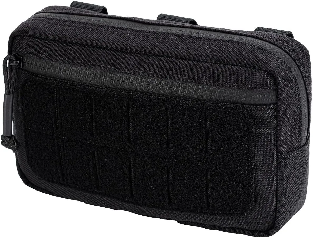 Mini Modular Admin Pouch Tactical MOLLE Utility Tool Pouch for Chest Rig Duty Vest Battle Belt Backpack Accessory Small Dangler Bag EDC Gear Carrier IFAK Medical Kit Organizer