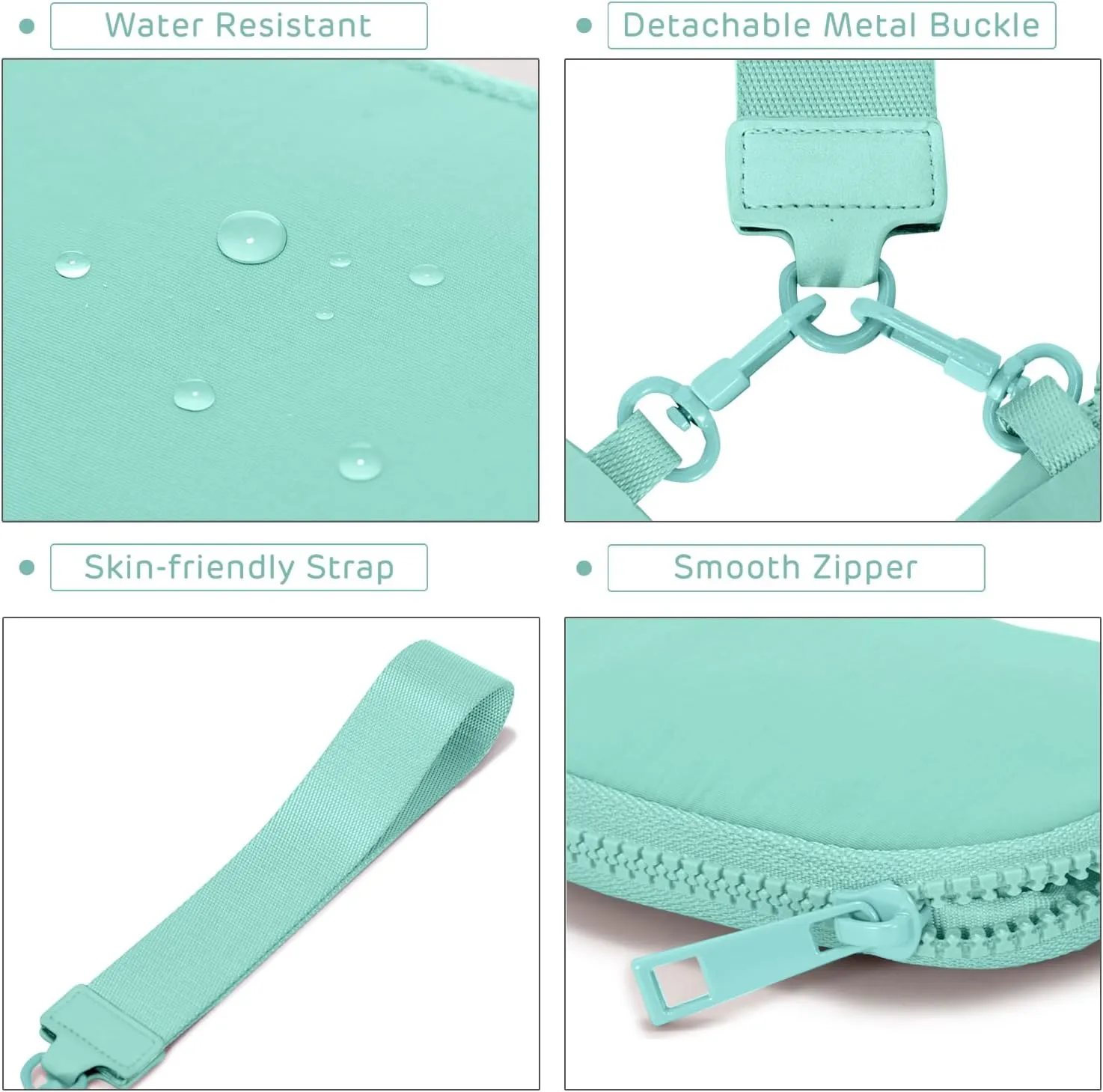 Mini Zip Around Wristlet Wallets for Women Small Portable Coin Purse Dual Pouch Keychain Wristlet Gifts for Women Travel Sports Outdoors (Light Green)
